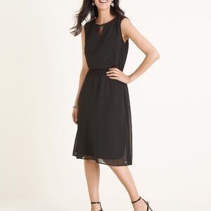 Chicos Petite Size 0 Clip Dot Midi Dress